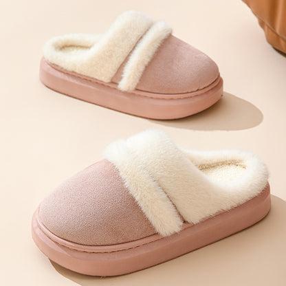 Fashion Warm Cotton Slippers For Women Leisure Thick Bottom