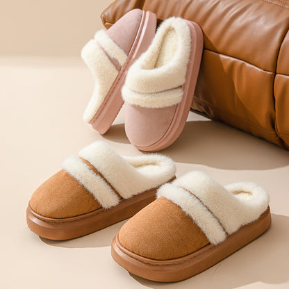 Fashion Warm Cotton Slippers For Women Leisure Thick Bottom