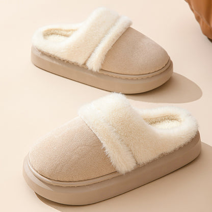 Fashion Warm Cotton Slippers For Women Leisure Thick Bottom