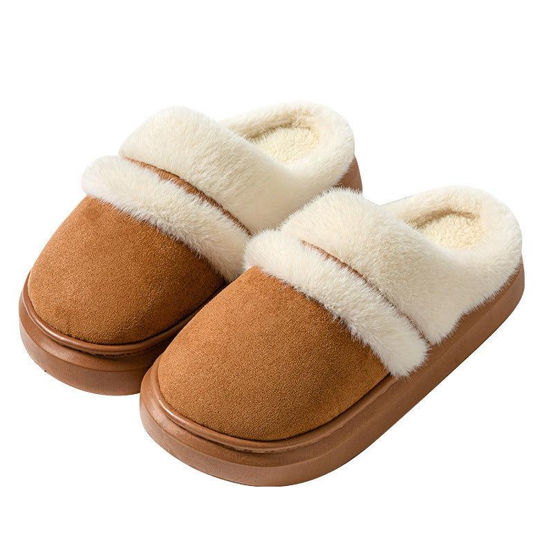 Fashion Warm Cotton Slippers For Women Leisure Thick Bottom